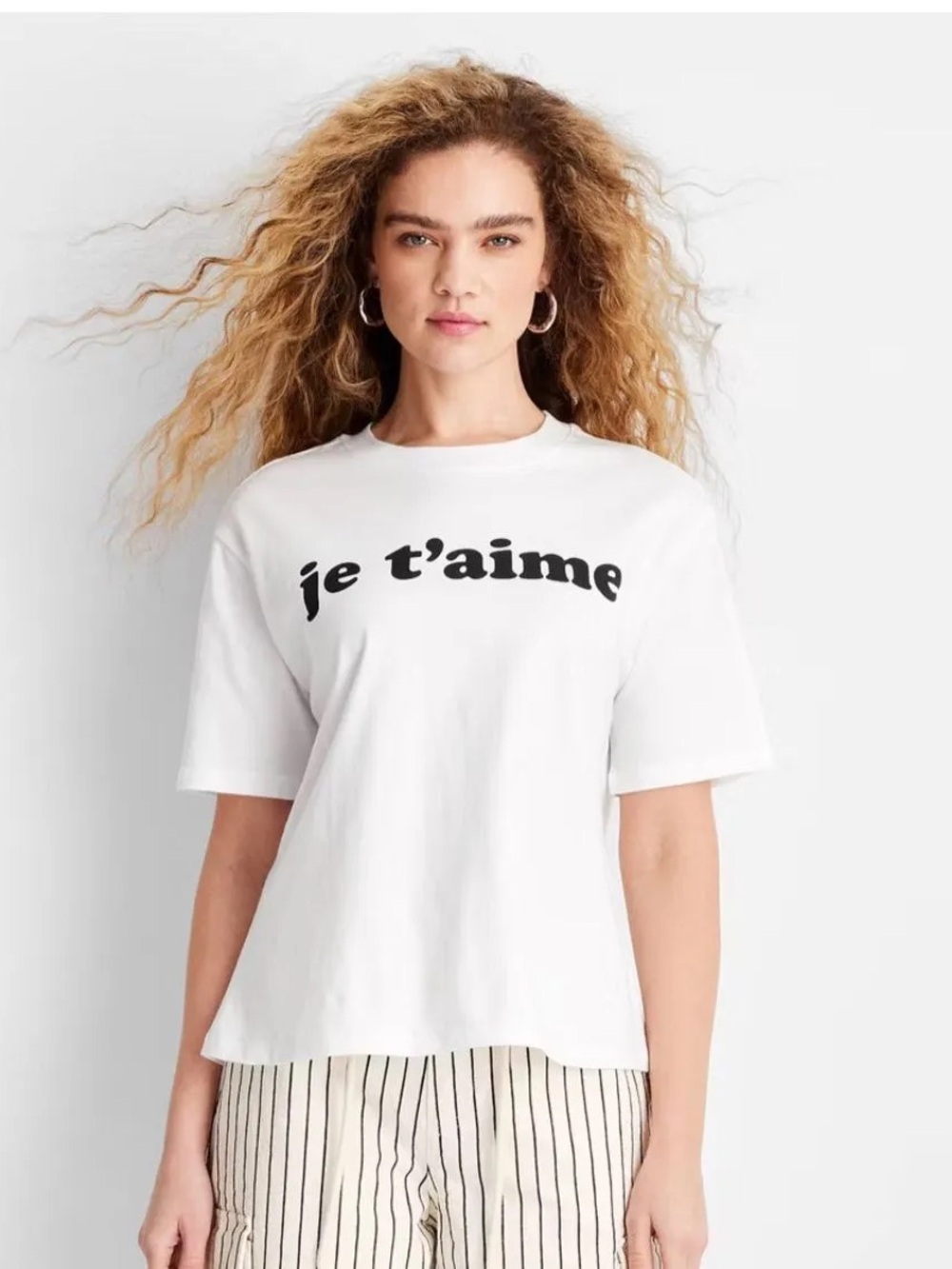 Future Collective Je t'aime White Short Sleeve Graphic Tee